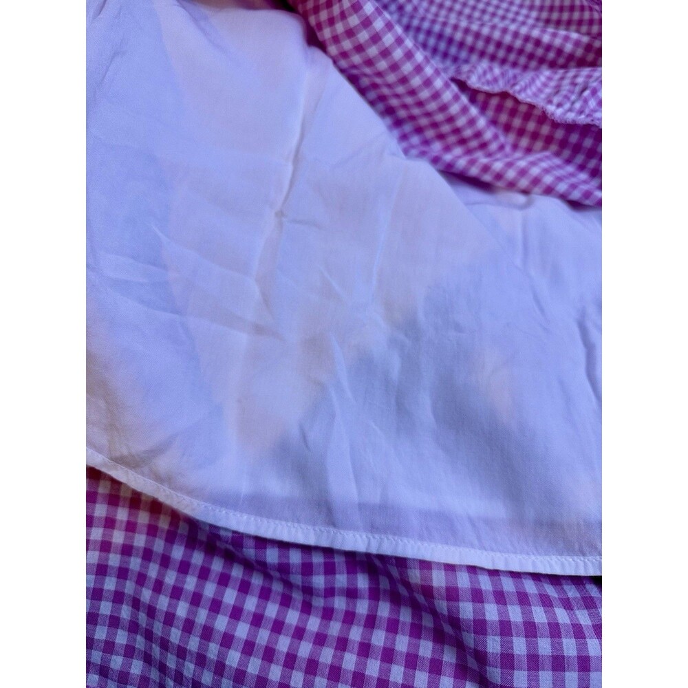 J Marie Pink Gingham Embroidered Charlotte Mini Dress, sz M, Preppy Summer Pink - Picture 8 of 9
